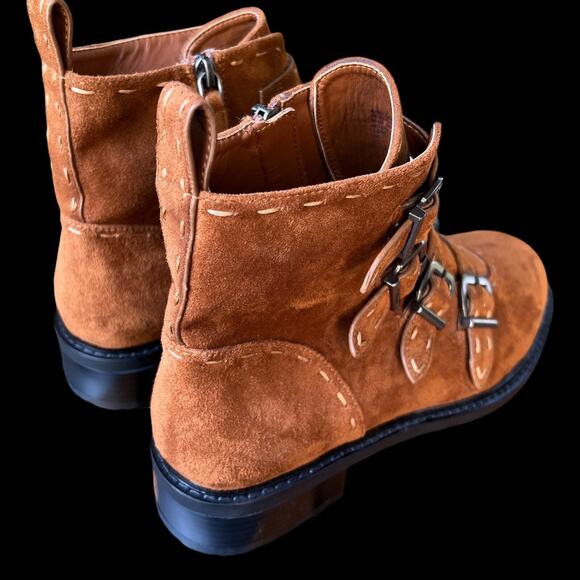 Aerosoles Arezzo Women's Size 10 buckle bootie faux suede brown boot - Picture 6 of 14